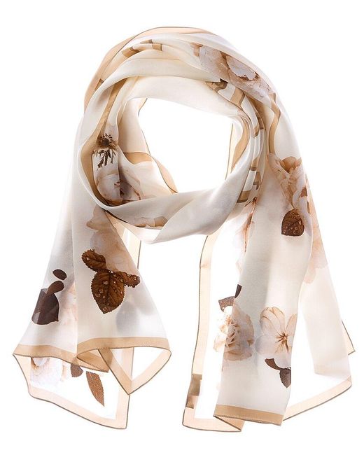 Jimmy Choo Natural Logo Silk Scarf