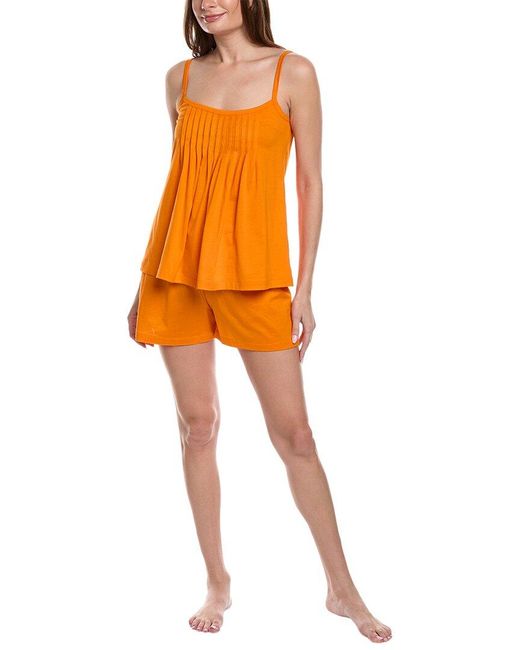Hanro Orange 2pc Juliet Short Pajama Set