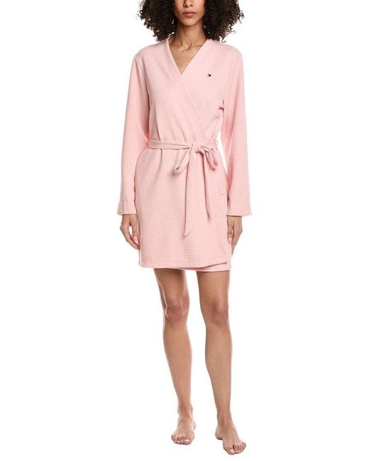 Tommy Hilfiger Pink Waffle Robe