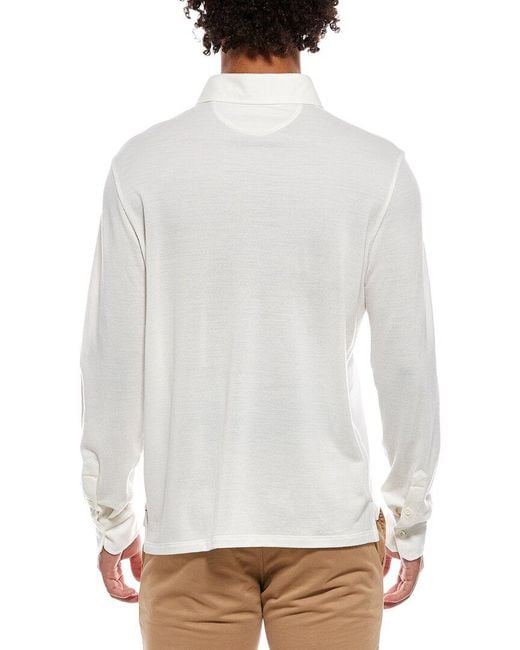 Isaia White The Evening Wool Polo Shirt for men