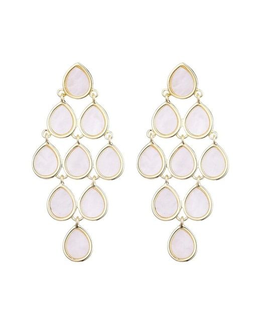 Adornia Metallic 14K Plated Mother-Of-Pearl Dangling Petals Earrings