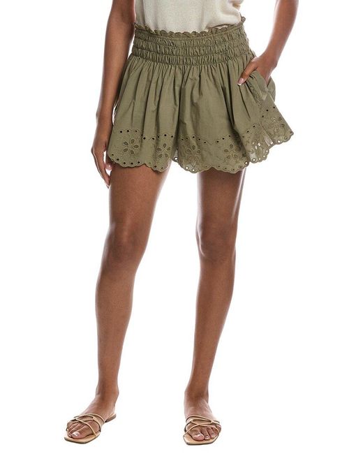REMAIN STUDIO Green Elastic Waist Short