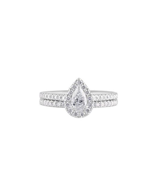 Lab Grown Diamonds White 14K 1.00 Ct. Tw. Lab Grown Diamond Halo Ring