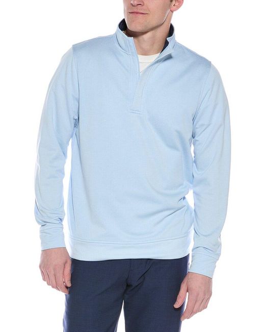Tailorbyrd Blue Luxe Performance 1/4-Zip Mock Pullover for men