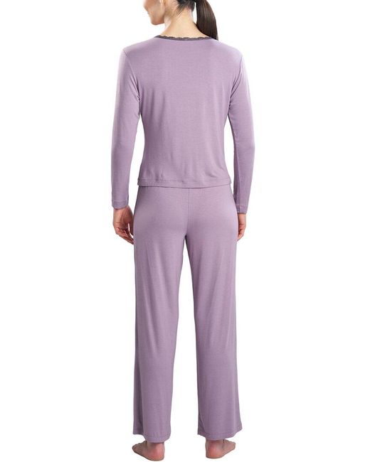 NATORI EDIT Purple Natori Ease Lace Pj