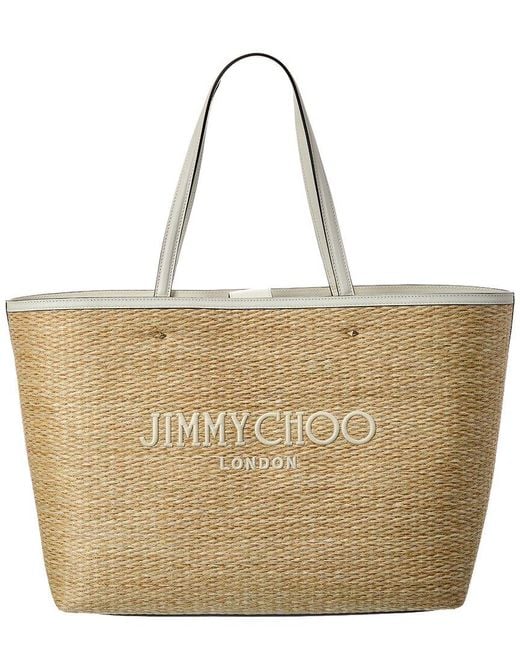 Jimmy Choo Natural Marli Small Raffia Tote
