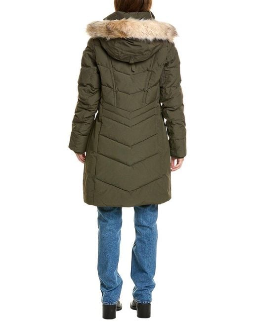 Pajar Green January Chevron Quilted Coat