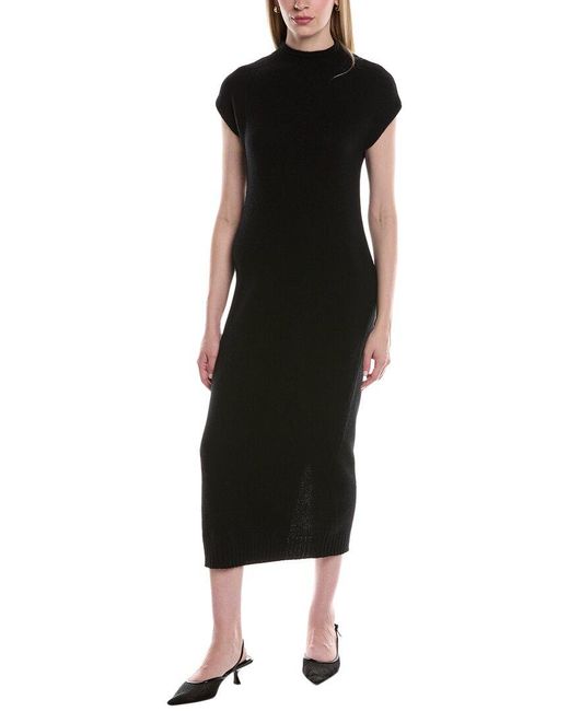 Philosophy Black Funnel Neck Cashmere Midi Sweaterdress
