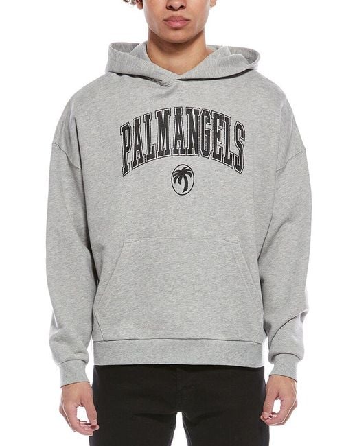 Palm Angels Gray Hooded Sweatshirt for men