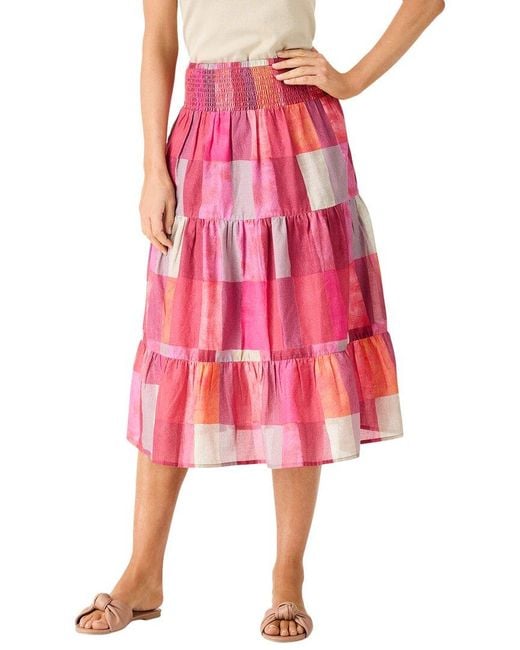 NIC+ZOE Pink Petite Sunset Plaid Skirt