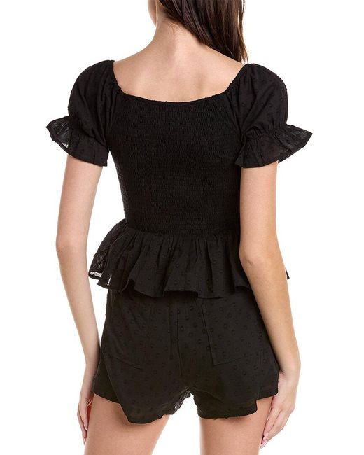 We Are Kindred Black Giovanna Peplum Top