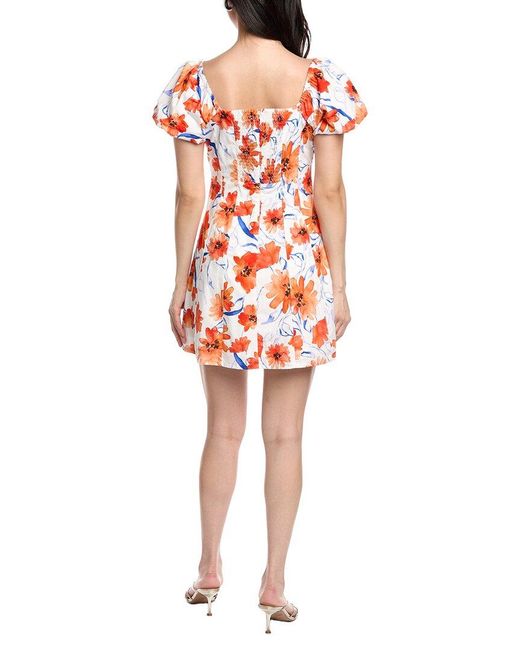 LOST AND WANDER Red Poppy Blooms Mini Dress