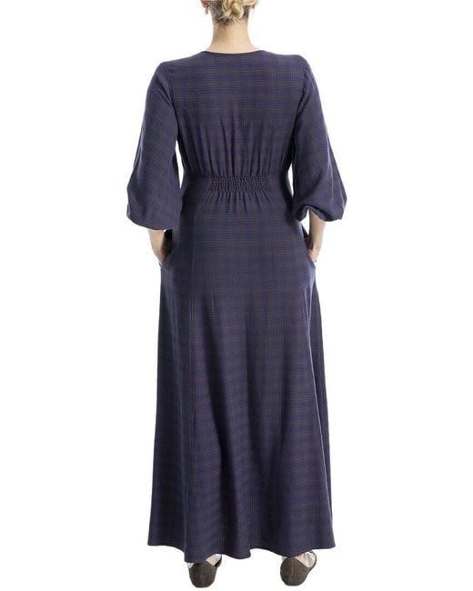 Max Studio Blue Yarn-Dye Maxi Dress