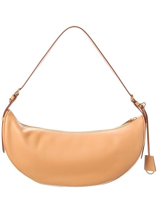 Prada Natural Demi-Lune Large Leather Hobo Bag