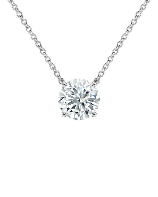 Sabrina Designs Lab Grown Diamonds Metallic 14K 5.00 Ct. Tw. Lab-Grown Diamond Solitaire Necklace