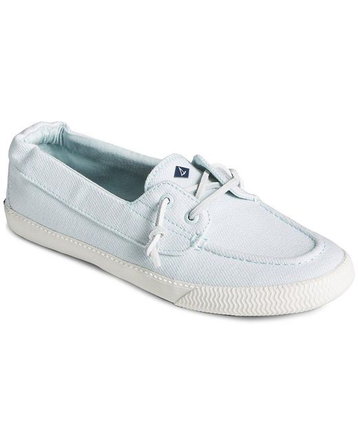 Sperry Top-Sider Lounge Away 2 Washed Twill Canvas Shoe in White | Lyst