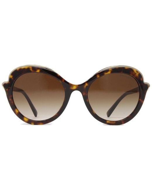 Tiffany & Co Brown Havana Round Gradient Sunglasses