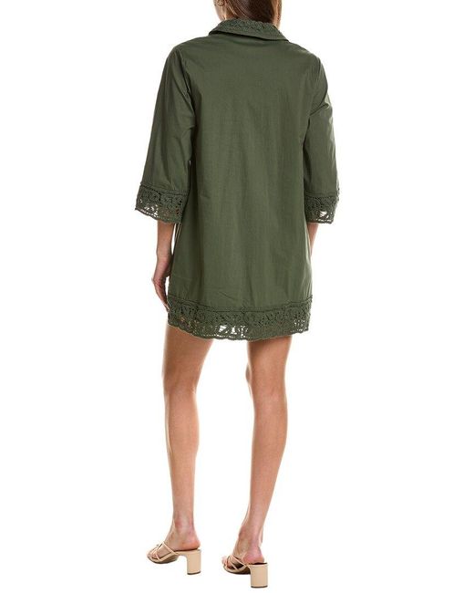 English Factory Green Crochet Accent Mini Dress