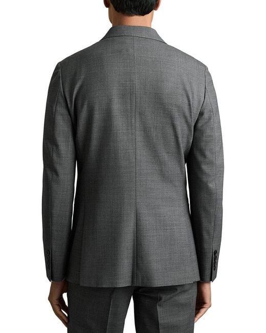 Reiss Gray Malibu Peak Textured Wool-Blend Blazer for men