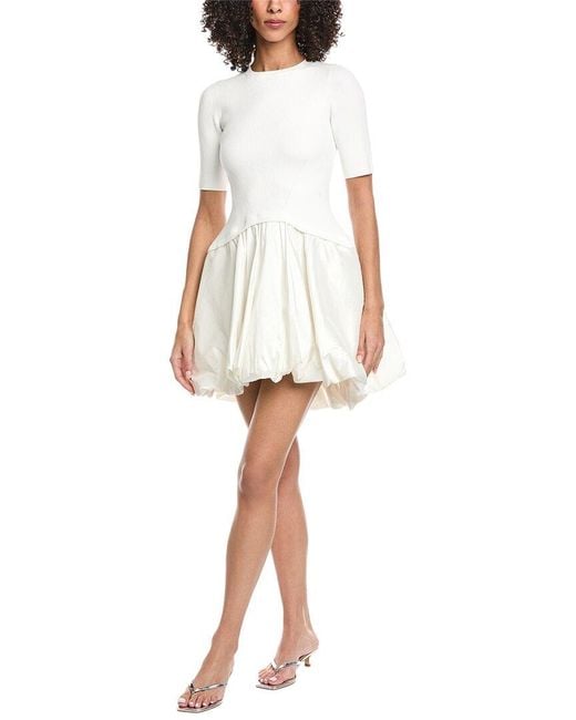 Jonathan Simkhai White Kenny Bubble Mini Dress