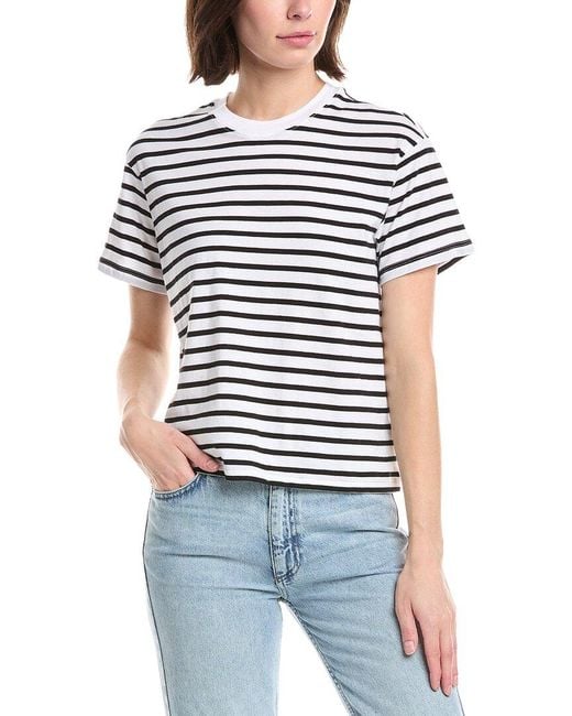 ATM White Old Jersey Stripe T-Shirt