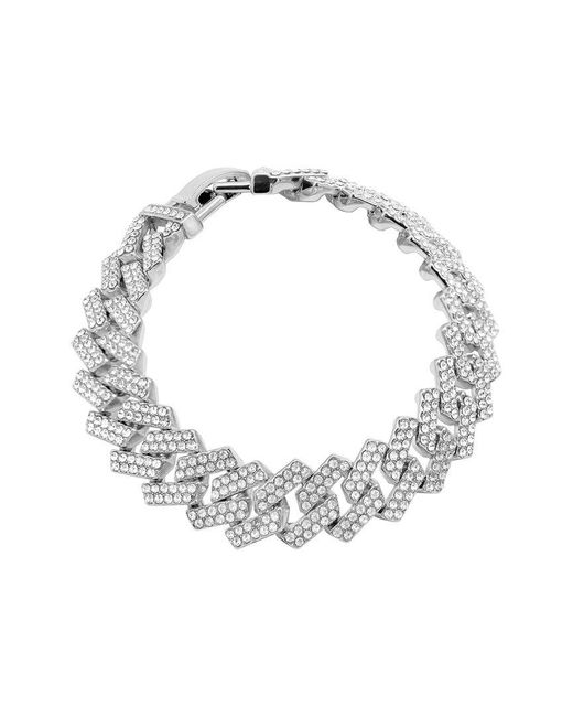Adornia Metallic Cz Edgy Cuban Chain Bracelet