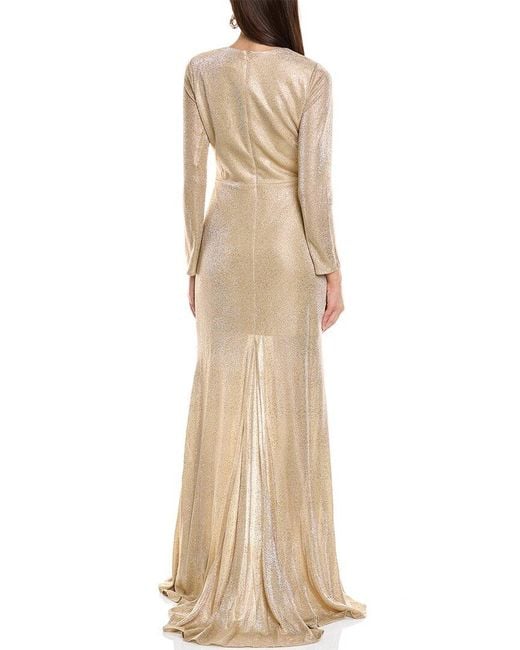 Rene Ruiz Natural Puff Sleeve Gown