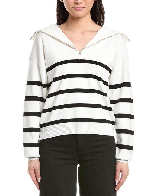 ANNA KAY White Valianna 1/4-Zip Sweater