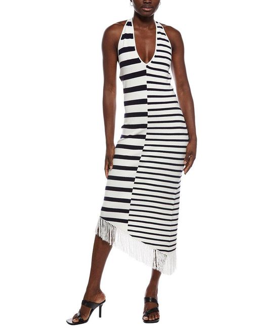 Adrianna Papell White Sweater Knit Midi Dress