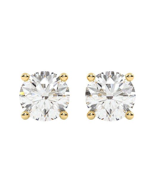 Lab Grown Diamonds Metallic 14K 3.00 Ct. Tw. Lab-Grown Diamond Stud Earring