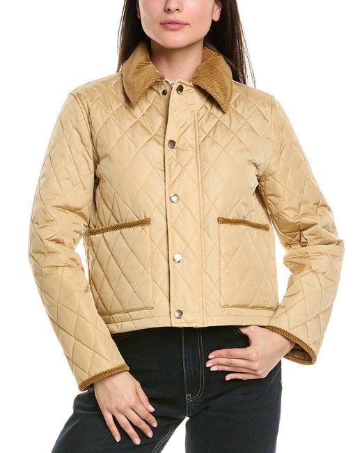 Burberry Natural Dnu Pack Quilted Crop Jacket
