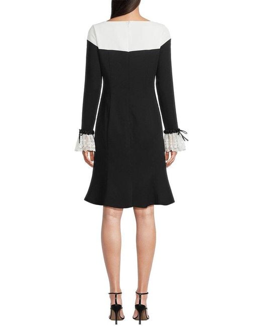 Shani Black Crepe A-Line Mini Dress