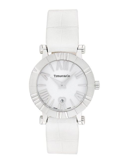 Tiffany & Co White Atlas Watch, Circa 2000S (Authentic Pre-Owned)