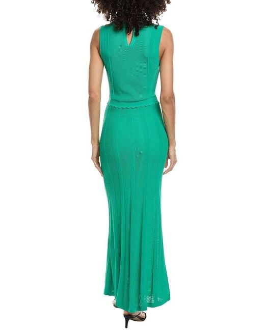 The Kooples Green Romantic Net Maxi Dress