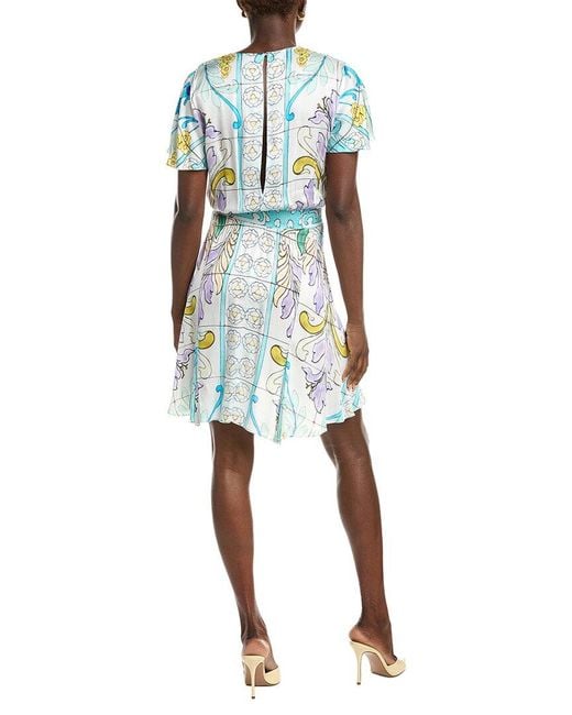 Maje Blue Flutter Sleeve Mini Dress