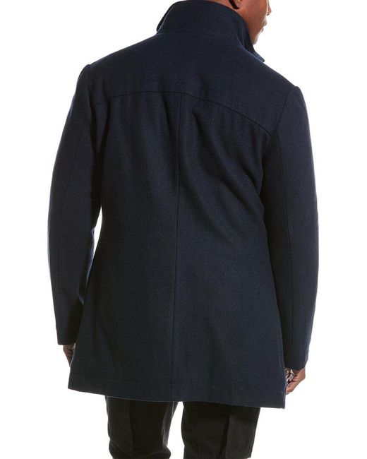 English Laundry Blue Wool-blend Coat for men
