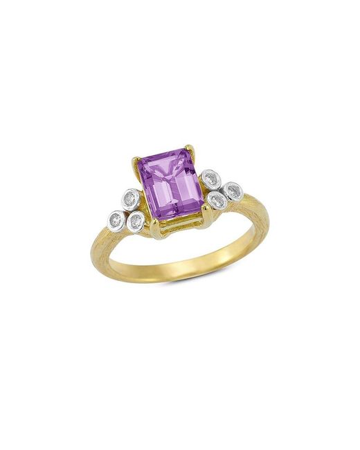 Reiss Pink 14K 1.39 Ct. Tw. Diamond & Amethyst Cocktail Ring