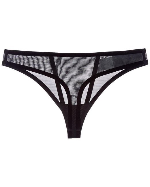 Wolford Black Bonded To Tulle Thong
