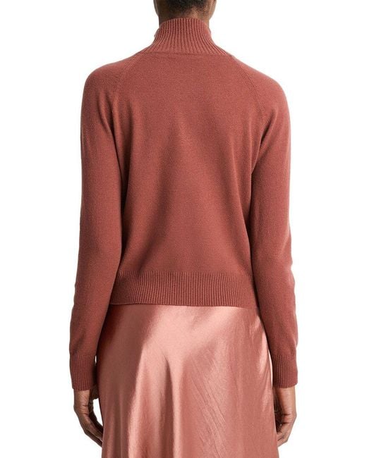 Vince Red Raglan Turtleneck Wool & Cashmere-Blend Sweater