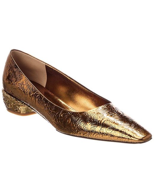 Ferragamo Brown Riace Leather Pump