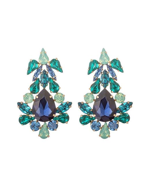 Eye Candy LA Blue Cz Mirada Statement Earrings