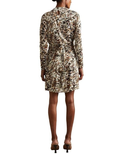 Reiss Natural Jala Printed Wool-Blend Dress