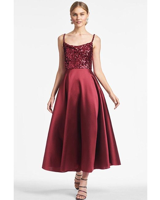 Sachin & Babi Red Emile Silk-blend Gown