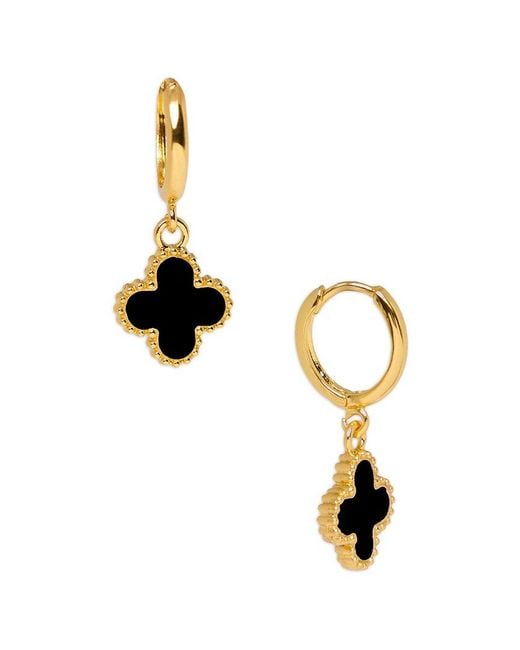 Saachi Metallic Clover Charm Earrings