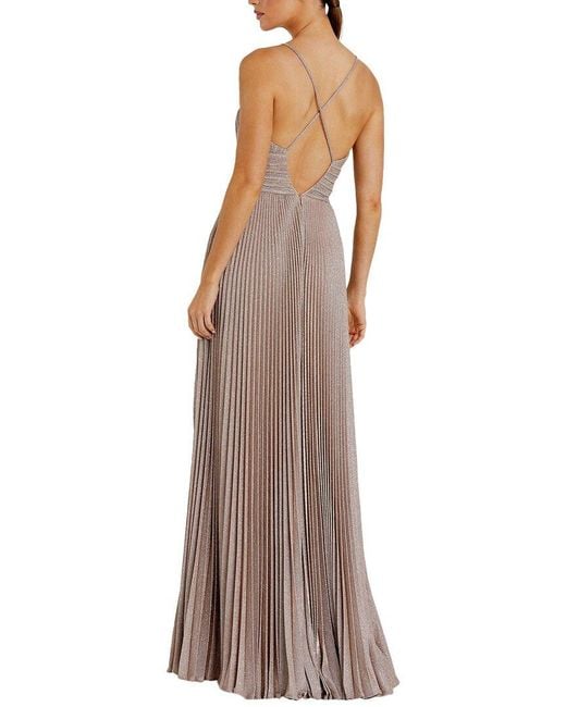 Mac Duggal Brown V Neck Gown
