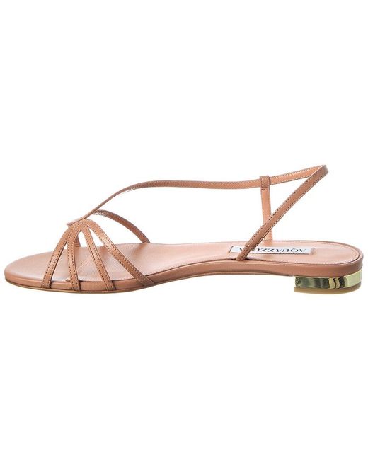 Aquazzura Pink Logo Leather Sandal