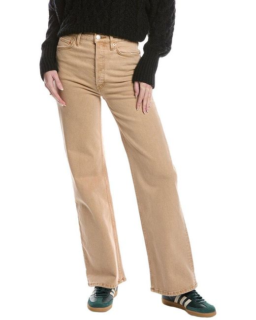 Re/done Black 70's Ultra High-Rise Washed Khaki Wide Leg Jean