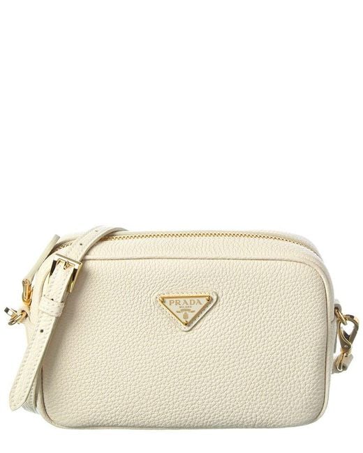 Prada Natural Logo Mini Leather Crossbody