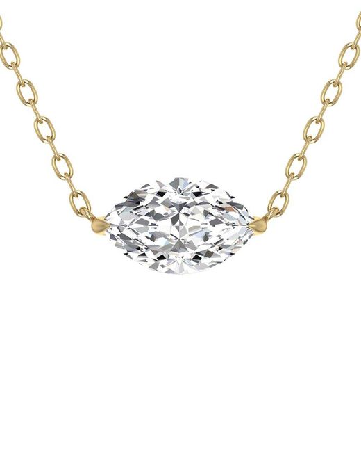 Lab Grown Diamonds Metallic 14k 0.25 Ct. Tw. Lab Grown Diamond Necklace