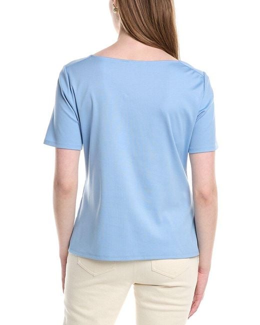 Lafayette 148 New York Blue Twisted Top